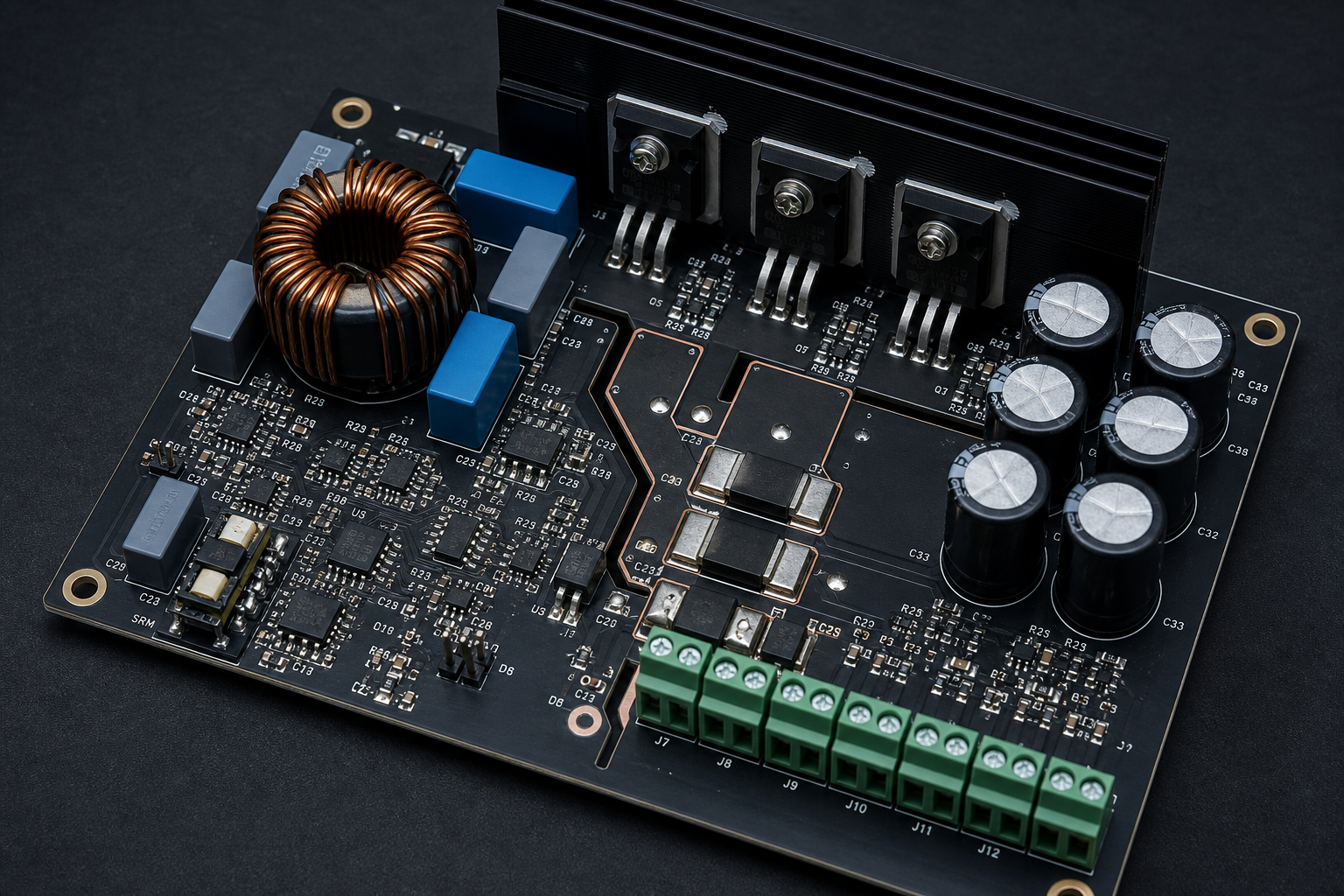 EV charger power and control electronics board